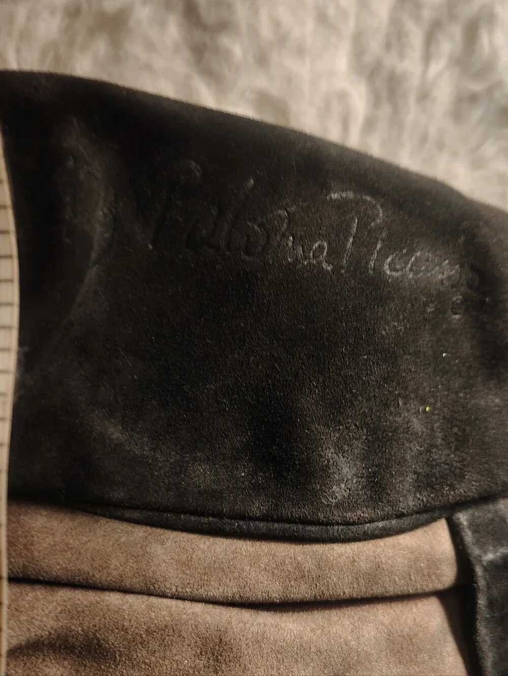 Vintage Paloma Picasso Brown Suede Leather Mini Backpack Made In Italy